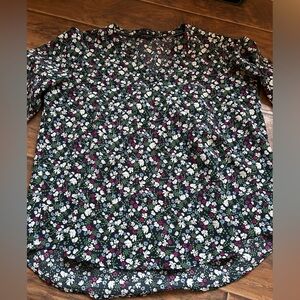 Denver Hayes Floral long Sleeve Blouse Size Large